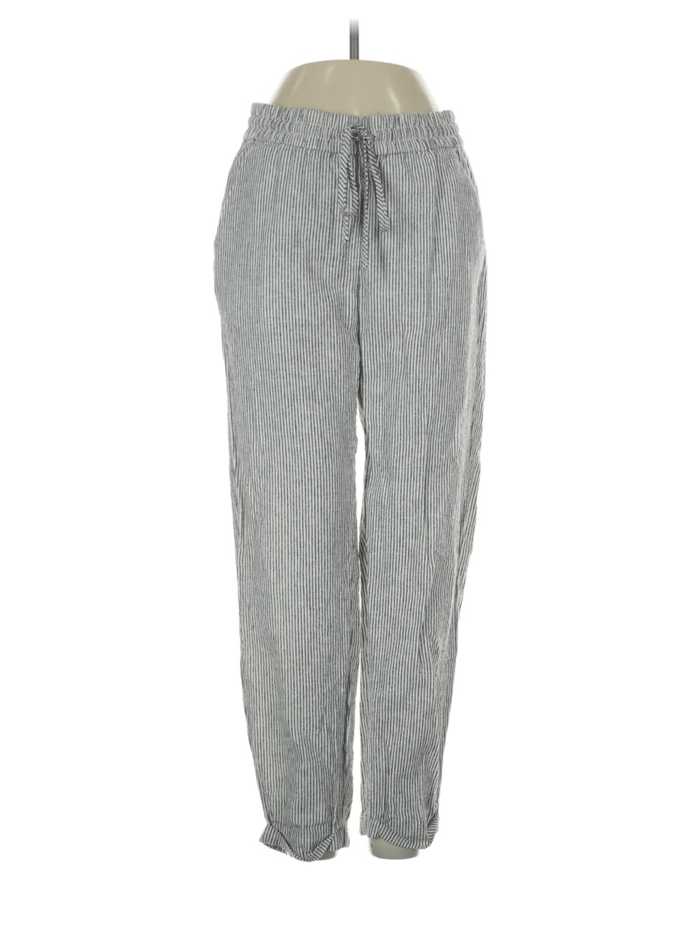 J. Crew Gray Pinstripe Drawstring Chinos